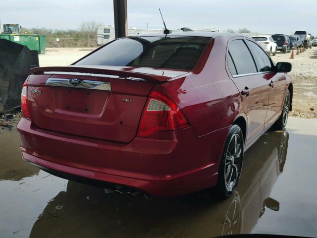 3FAHP0JA6BR154971 - 2011 FORD FUSION SEL RED photo 4
