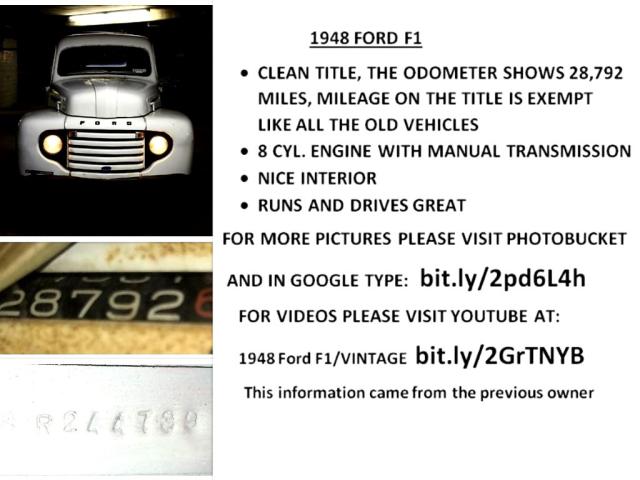 8R244739 - 1948 FORD F-1 WHITE photo 10