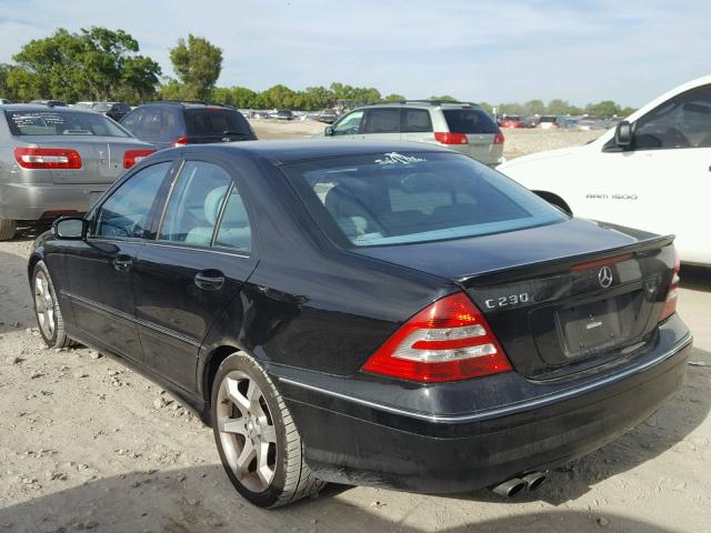 WDBRF52H17E026625 - 2007 MERCEDES-BENZ C 230 BLACK photo 3