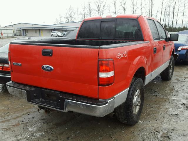 1FTPW14567KD45623 - 2007 FORD F150 SUPER RED photo 4