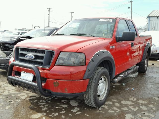 1FTPX14584NB46452 - 2004 FORD F150 RED photo 2