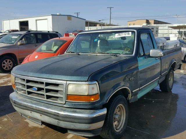 1FTEF15N3SNA00496 - 1995 FORD F150 GREEN photo 2