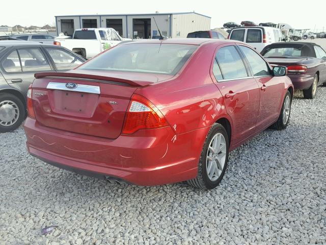 3FAHP0JA8CR435980 - 2012 FORD FUSION SEL RED photo 4