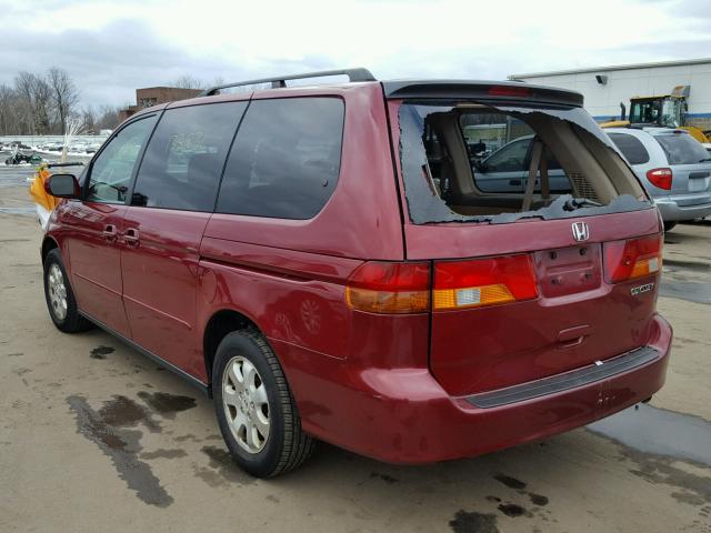 5FNRL18884B140058 - 2004 HONDA ODYSSEY EX MAROON photo 3