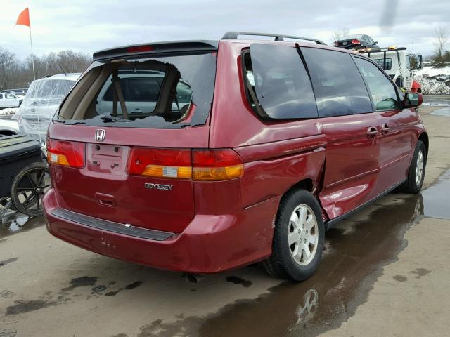 5FNRL18884B140058 - 2004 HONDA ODYSSEY EX MAROON photo 4