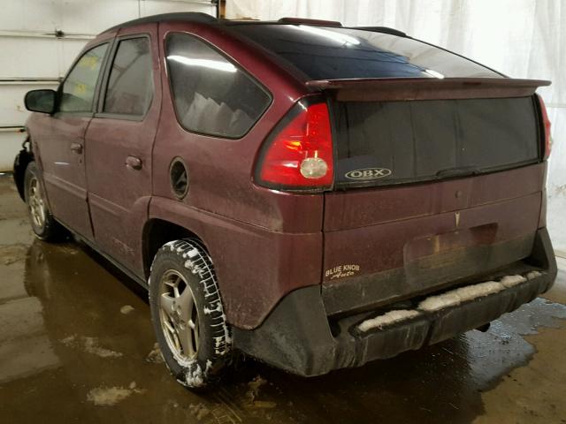 3G7DB03E44S537714 - 2004 PONTIAC AZTEK MAROON photo 3