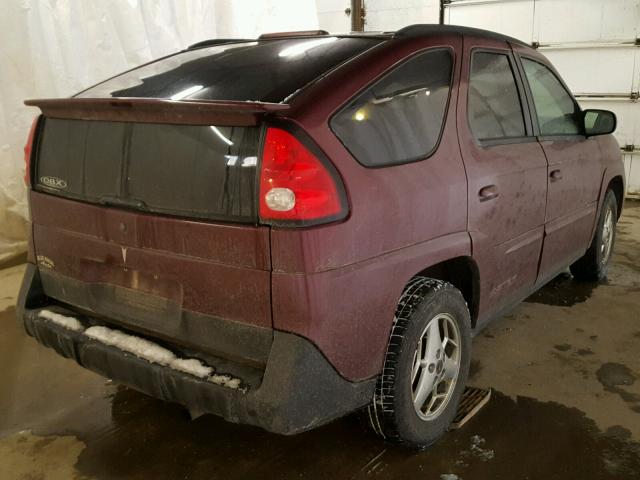 3G7DB03E44S537714 - 2004 PONTIAC AZTEK MAROON photo 4