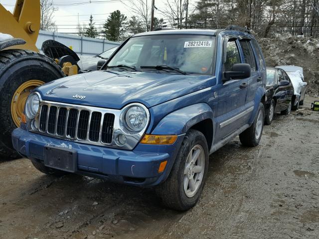 1J4GL58K76W284106 - 2006 JEEP LIBERTY LI BLUE photo 2