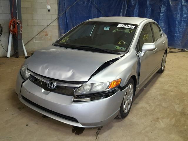 2HGFA16568H301929 - 2008 HONDA CIVIC LX SILVER photo 2