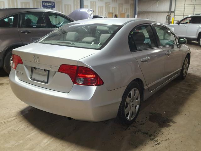 2HGFA16568H301929 - 2008 HONDA CIVIC LX SILVER photo 4