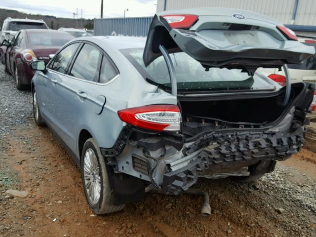 3FA6P0UU3ER190148 - 2014 FORD FUSION S H BLUE photo 3