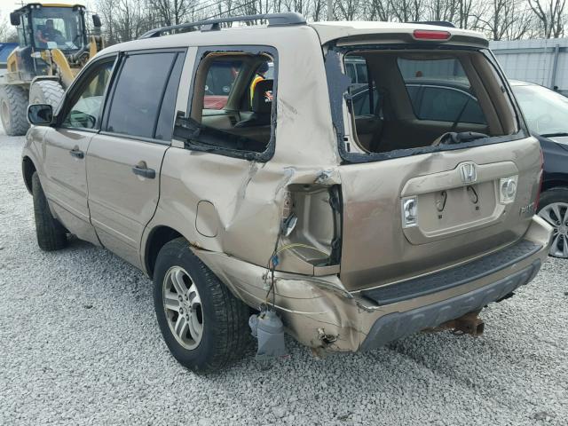 2HKYF18565H522388 - 2005 HONDA PILOT EXL GOLD photo 3