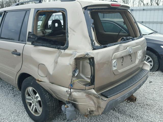 2HKYF18565H522388 - 2005 HONDA PILOT EXL GOLD photo 9