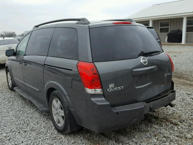 5N1BV28U84N334570 - 2004 NISSAN QUEST S GRAY photo 3