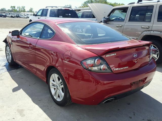 KMHHM66D98U279761 - 2008 HYUNDAI TIBURON GS RED photo 3