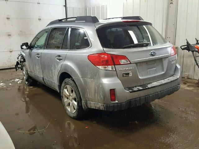 4S4BRBCC6B3370706 - 2011 SUBARU OUTBACK 2. GRAY photo 3