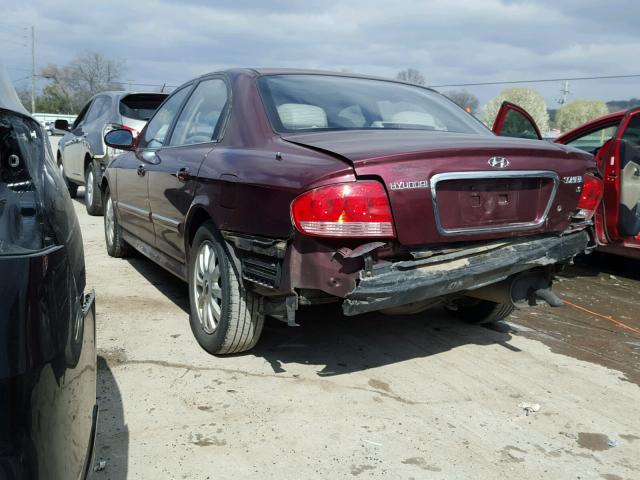 KMHWF35HX4A911327 - 2004 HYUNDAI SONATA GLS RED photo 3