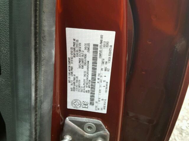 1FMCU9GX2EUA00344 - 2014 FORD ESCAPE SE RED photo 10