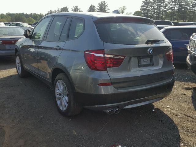 5UXWX9C55E0D39802 - 2014 BMW X3 XDRIVE2 GRAY photo 3