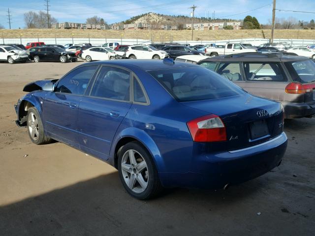 WAULC58E44A146223 - 2004 AUDI A4 1.8T QU BLUE photo 3