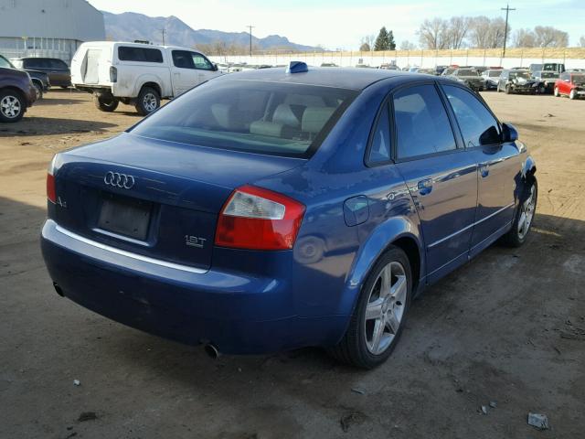 WAULC58E44A146223 - 2004 AUDI A4 1.8T QU BLUE photo 4