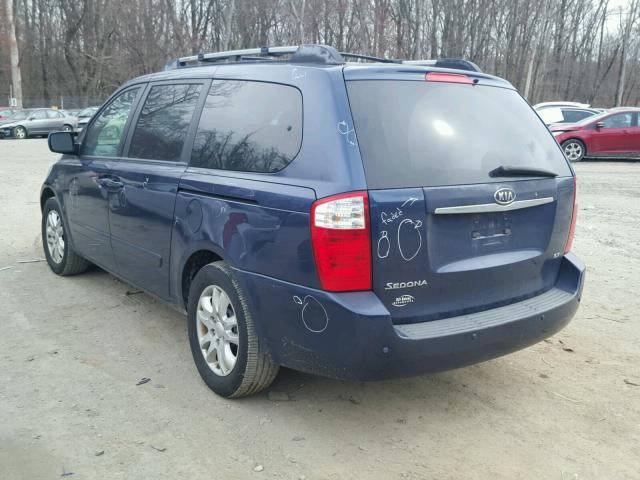 KNDMB233466037040 - 2006 KIA SEDONA EX BLUE photo 3