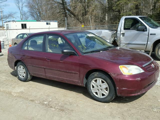 1HGES16523L029478 - 2003 HONDA CIVIC LX RED photo 1