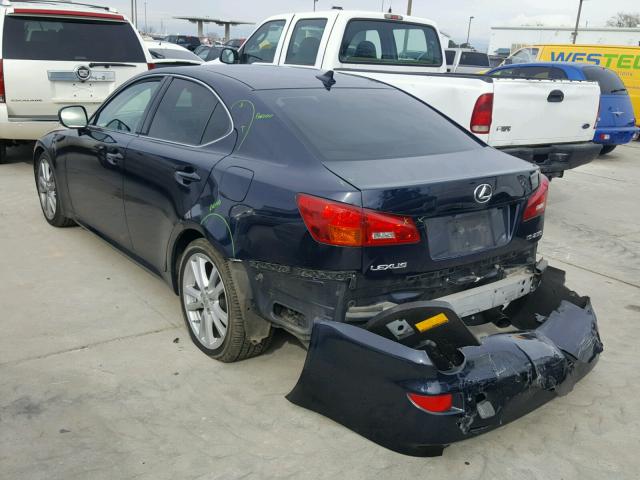 JTHBK262075050190 - 2007 LEXUS IS 250 BLUE photo 3