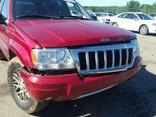 1J4GW58N34C401096 - 2004 JEEP GRAND CHER RED photo 9