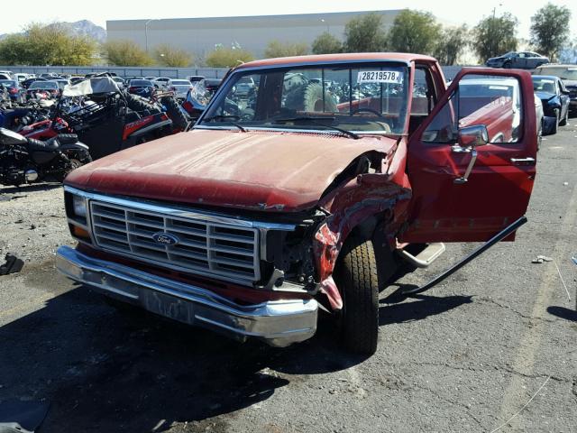 2FTHF2517ECA54068 - 1984 FORD F250 RED photo 2