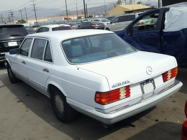 WDBCA35E0KA448394 - 1989 MERCEDES-BENZ 420 SEL WHITE photo 3