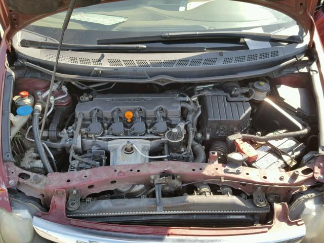 1HGFA16847L016562 - 2007 HONDA CIVIC EX მუქწითელი ფოტო 7