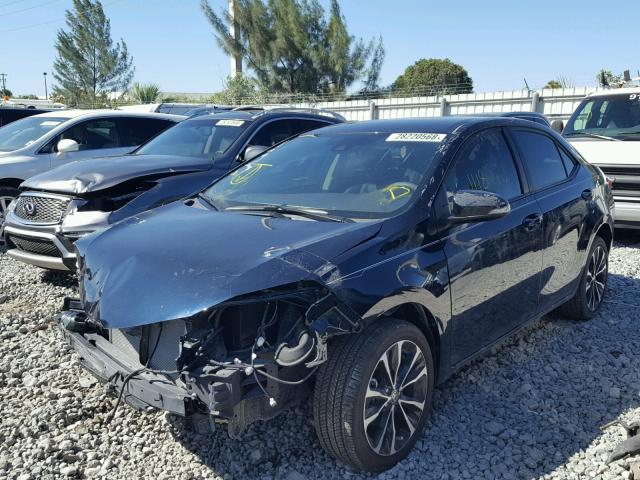 5YFBURHE6JP761723 - 2018 TOYOTA COROLLA L BLUE photo 2