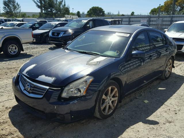 1N4BA41E28C813444 - 2008 NISSAN MAXIMA SE BLUE photo 2