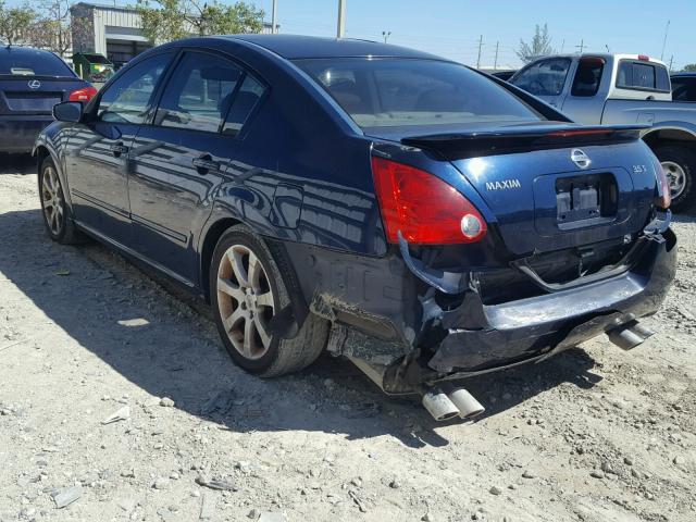 1N4BA41E28C813444 - 2008 NISSAN MAXIMA SE BLUE photo 3