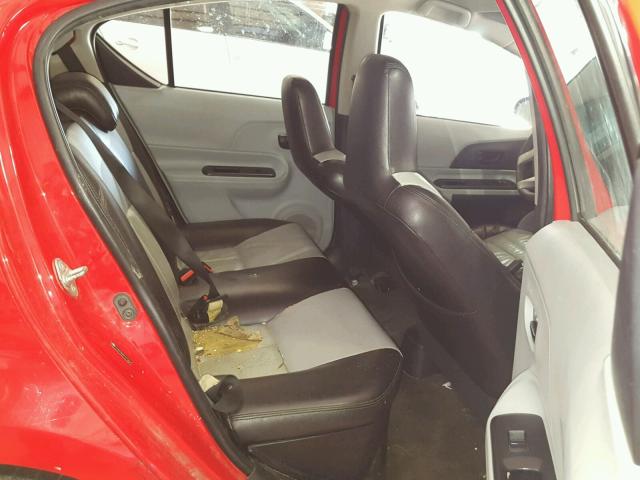 JTDKDTB30C1013464 - 2012 TOYOTA PRIUS C RED photo 6