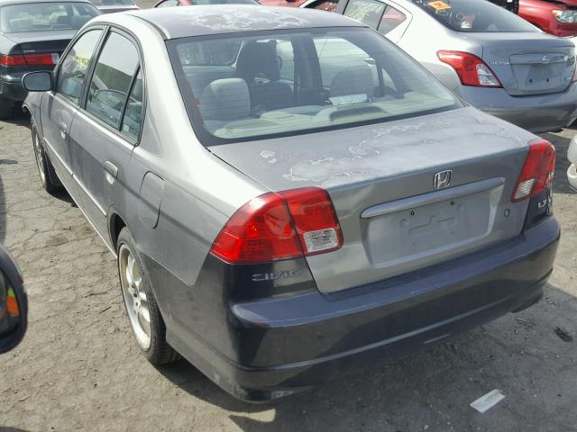 2HGES26865H518935 - 2005 HONDA CIVIC EX ნაცრისფერი ფოტო 3