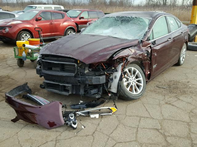 3FA6P0SU5HR191471 - 2017 FORD FUSION TIT BURGUNDY photo 2