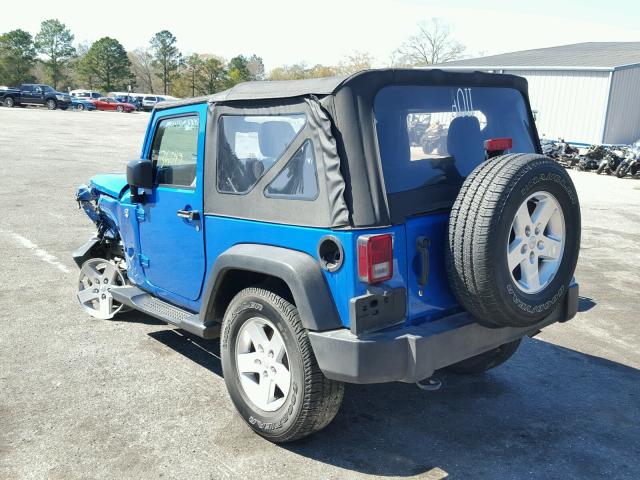 1C4AJWAG5FL738755 - 2015 JEEP WRANGLER S ლურჯი ფოტო 3