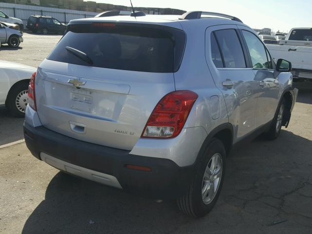 KL7CJLSB0FB083675 - 2015 CHEVROLET TRAX 1LT SILVER photo 4