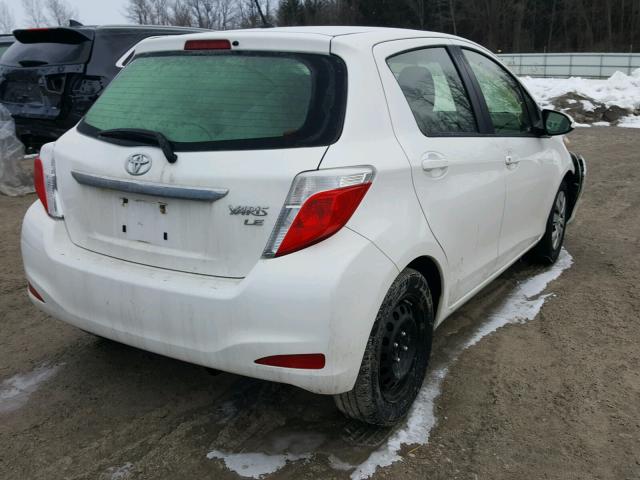 JTDKTUD31DD542783 - 2013 TOYOTA YARIS WHITE photo 4