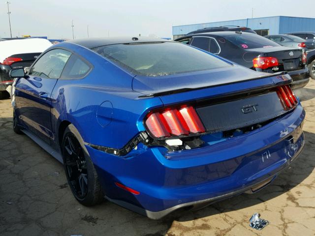 1FA6P8CF5H5303171 - 2017 FORD MUSTANG GT BLUE photo 3