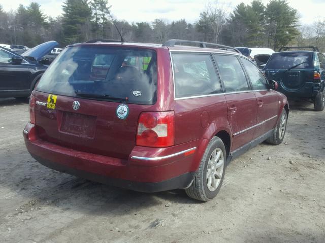 WVWVD63B04E126328 - 2004 VOLKSWAGEN PASSAT GLS RED photo 4