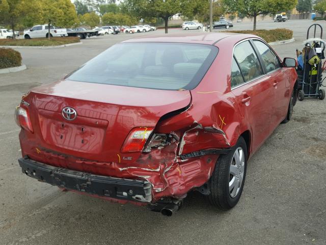 4T4BE46K88R027429 - 2008 TOYOTA CAMRY CE RED photo 4