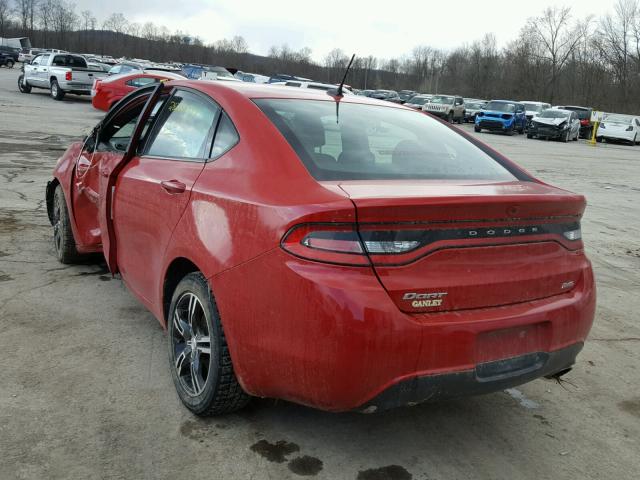 1C3CDFBBXED914618 - 2014 DODGE DART SXT RED photo 3