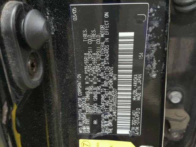 JTJHW31UX60005037 - 2006 LEXUS RX 400 BLACK photo 10