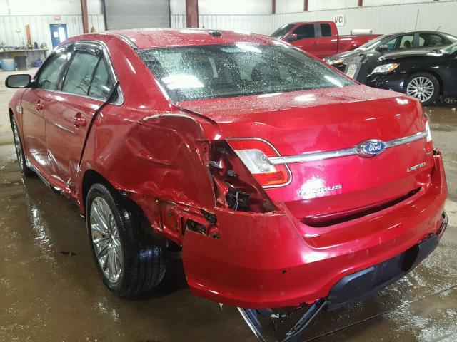 1FAHP2FW8BG123664 - 2011 FORD TAURUS LIM RED photo 3