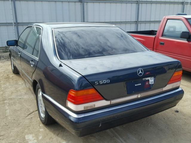 WDBGA51E4TA312614 - 1996 MERCEDES-BENZ S 500 BLUE photo 3