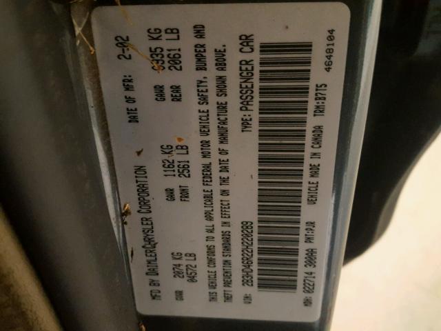 2B3HD46R22H220289 - 2002 DODGE INTREPID S 灰色 照片 10