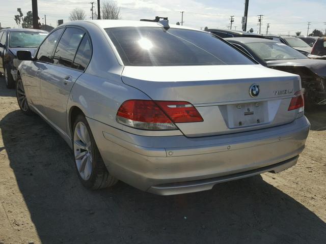 WBAHN83538DT86148 - 2008 BMW 750 LI SILVER photo 3